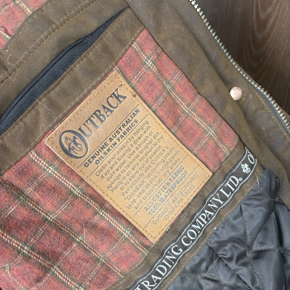 Outback Ladies Walkabout Jacket XL Coat. Brown Oilskin Australia READ! Snug Fit - Picture 7 of 16